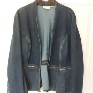 Denim jean jacket size Chico's 3 or XL